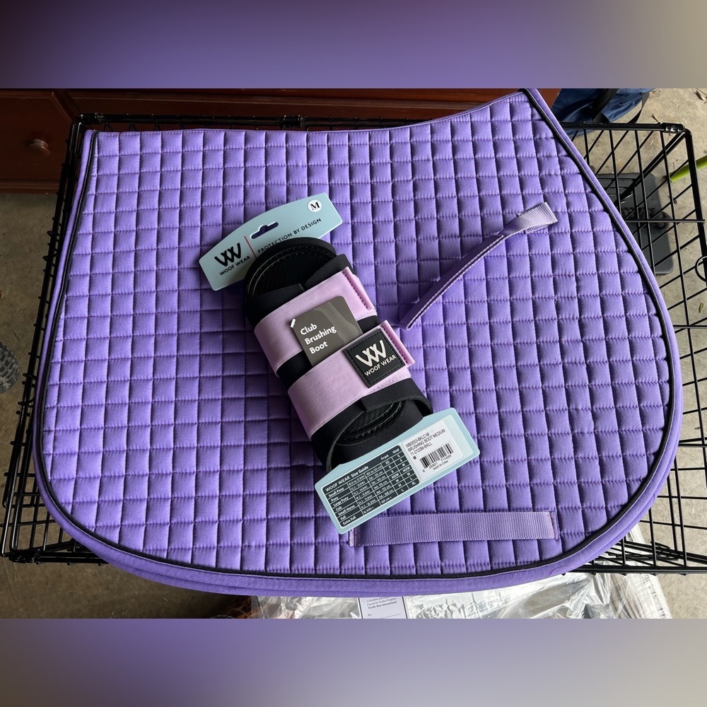 - Bundle- lavender PRI all purpose English jumping saddle pad, M woof wear…